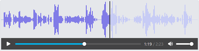 A waveform from Call Theory Mission Control Dashboard