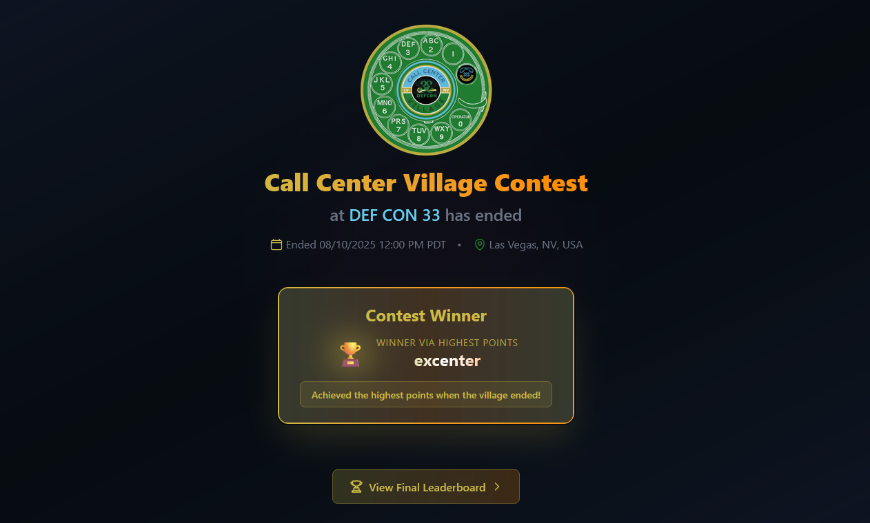 Post-mortem: Call Center Village Contest @ DEFCON 33